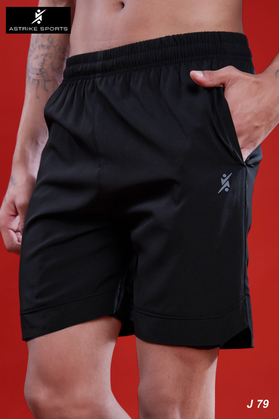 Men Solid Slim Fit Short Tighty Pant J 79 Special Black