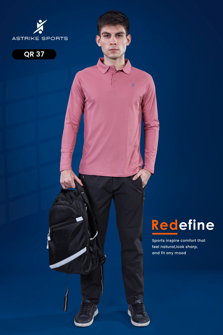 Men Slim Polo Neck T-shirt at Wholesale Price QR-37 New | 8 Pcs Box