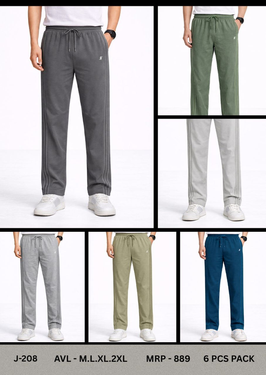 Men Regular Fit Sports Cotton Milanch Track pant at Wholesale Price J-208 | 6 Pcs Box