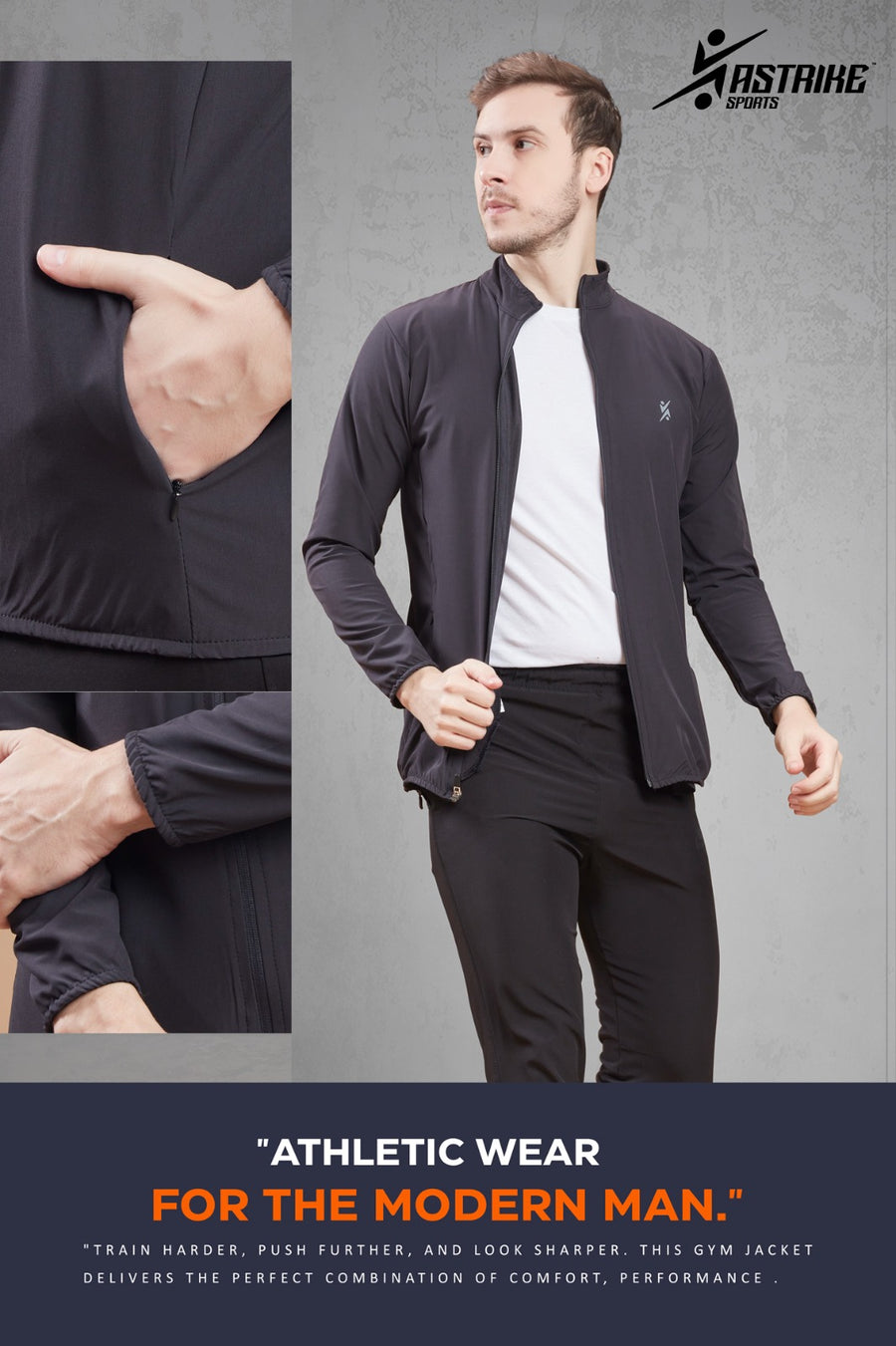 Men Solid Slim Fit Mock Neck Jacket at Wholesale Price J 86 | 8 Pcs Box
