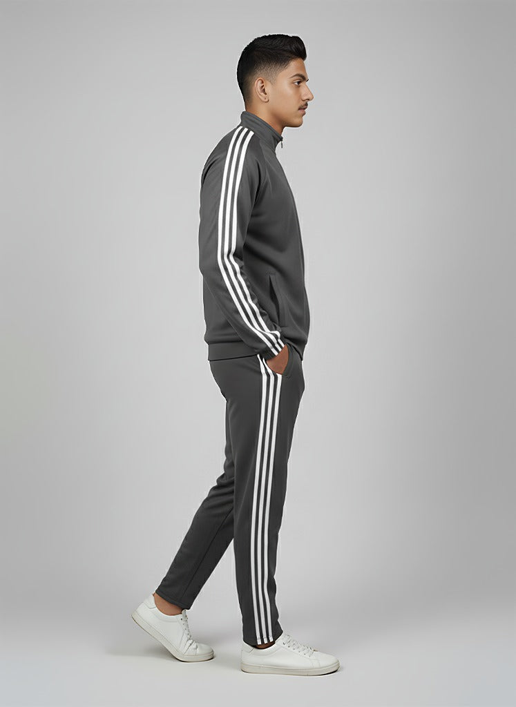 Men Solid Slim Fit Mock Winter Tracksuits at Wholesale Price TS-04 | 6 Pcs Box