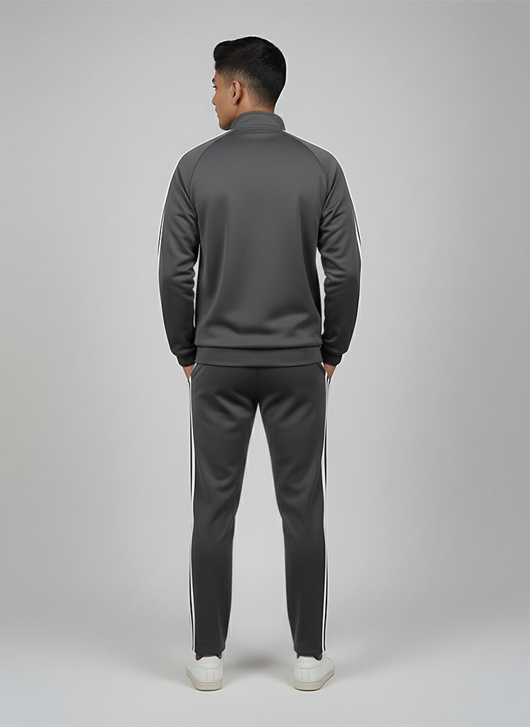 Men Solid Slim Fit Mock Winter Tracksuits at Wholesale Price TS-04 | 6 Pcs Box