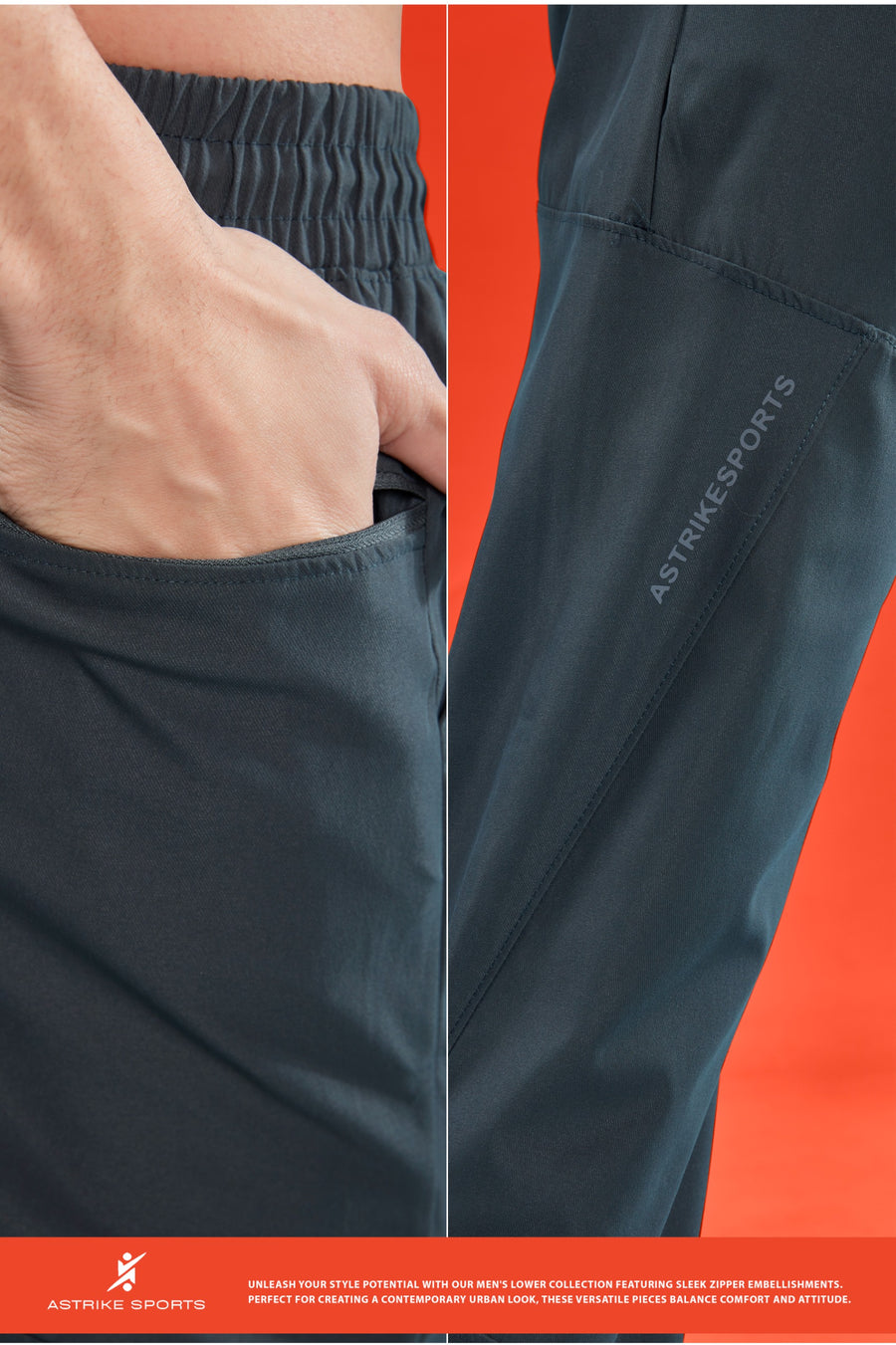 Men Regular Fit Sports Track pant Special Grey QR-39