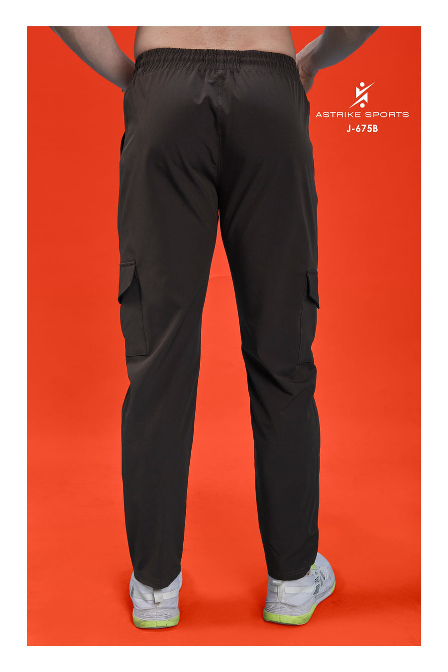 Men Solid Relax Fit Sports Cargo Trackpants at Wholesale Price J-675-(B) | 8 Pcs Box