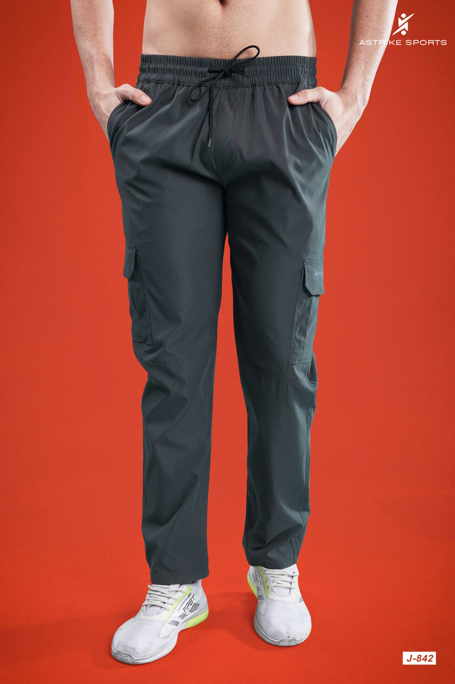 Men Mid-Rise Cargo Pants at wholesale J 842 | 8 Pcs Packing