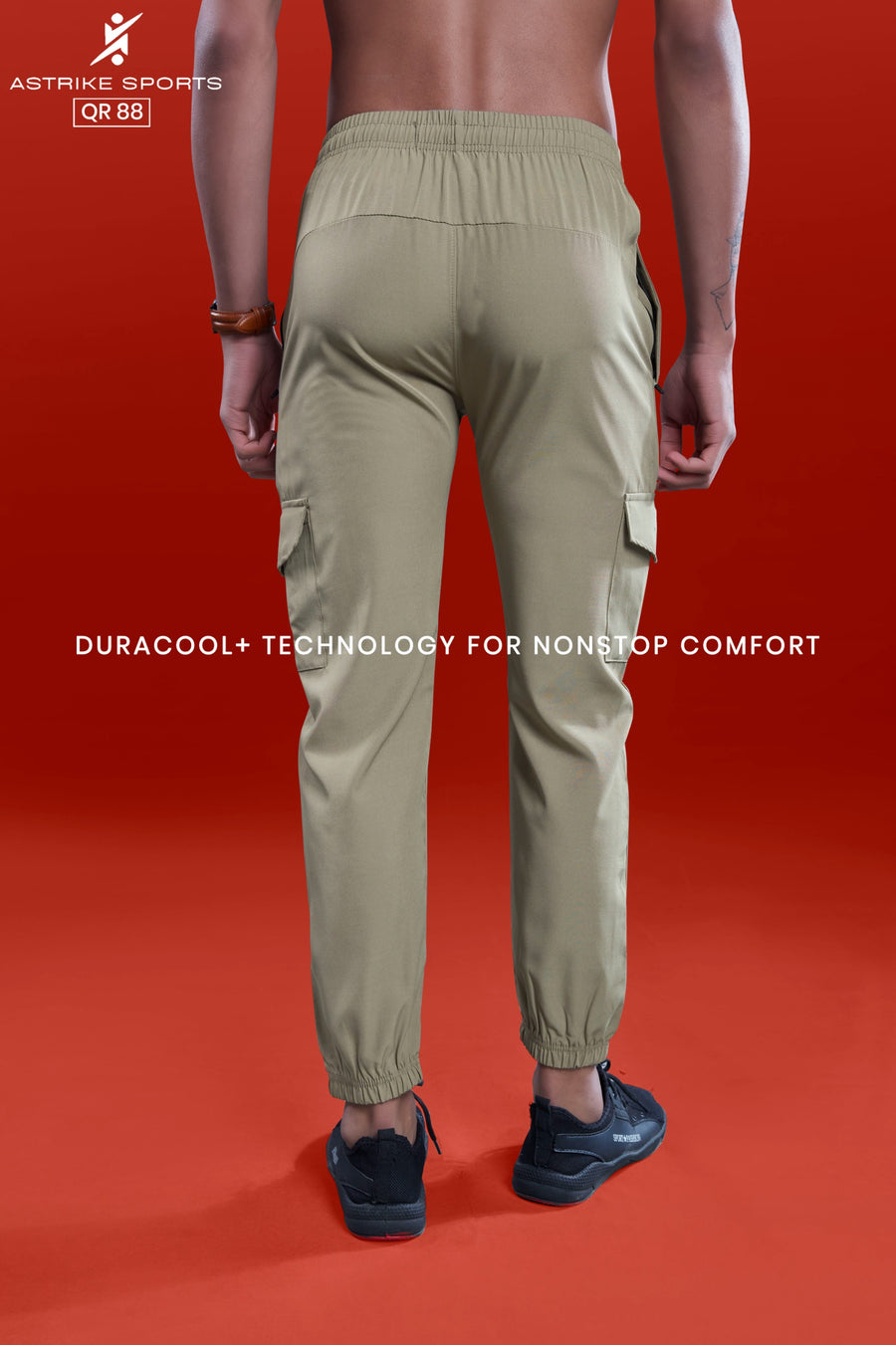 Men Solid Relax Fit Sports Cargo Trackpants at Wholesale Price QR 88 | 6 Pcs Box