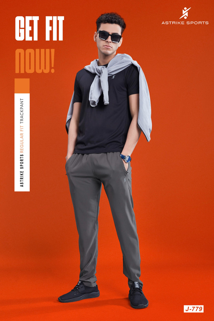 Men Solid Relax Fit Sports Trackpants at Wholesale Price J-779 | 8 Pcs Box