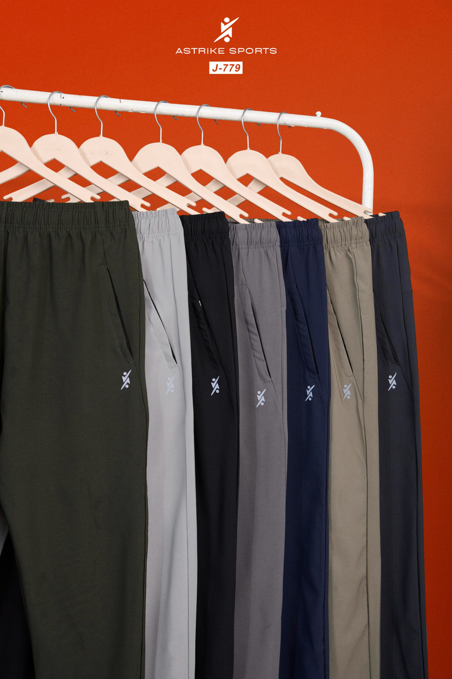 Men Solid Relax Fit Sports Trackpants at Wholesale Price J-779 | 8 Pcs Box