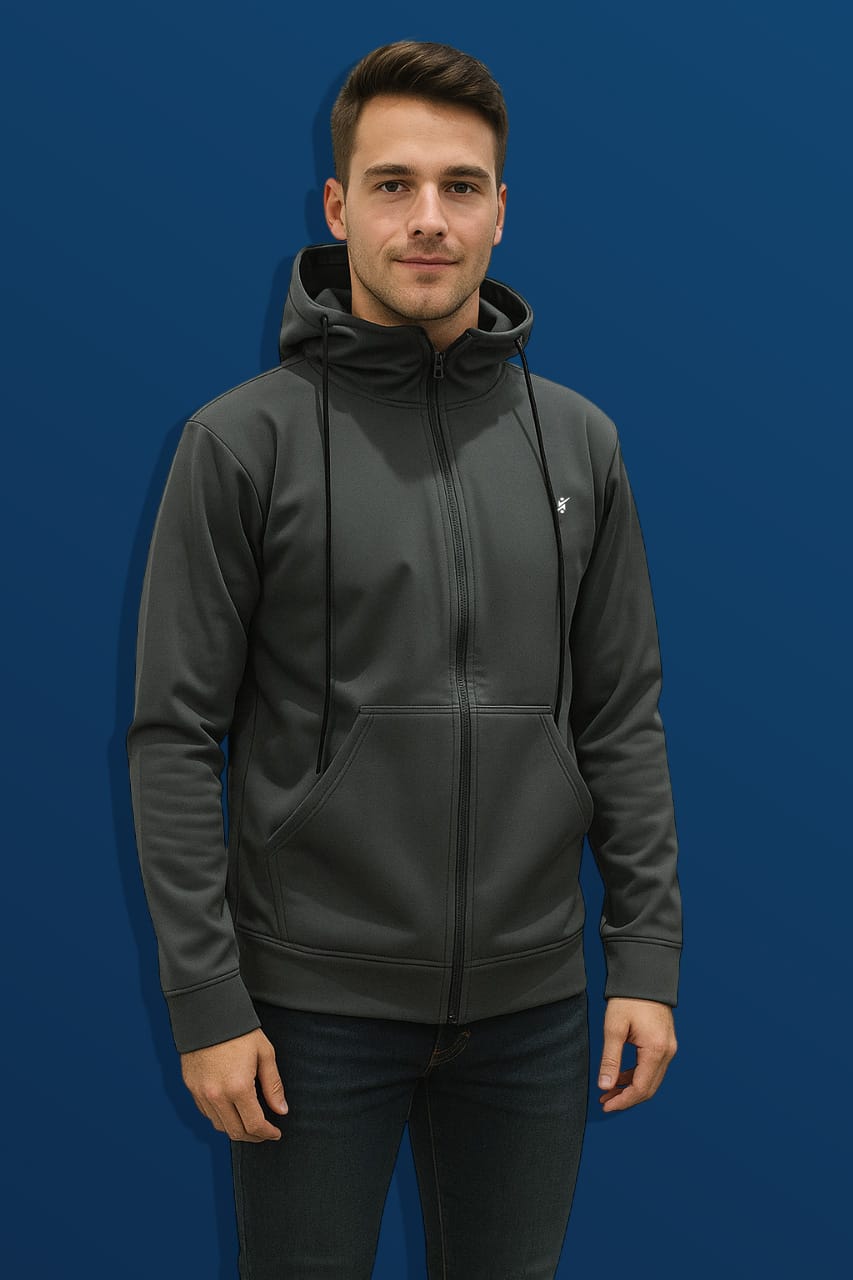 Men Solid Slim Fit Hoodie at Wholesale Price J-98 | 5 Pcs Box