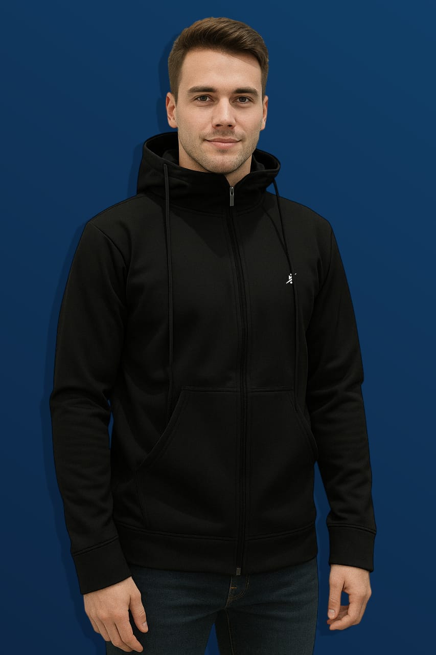 Men Solid Slim Fit Hoodie at Wholesale Price J-98 | 5 Pcs Box