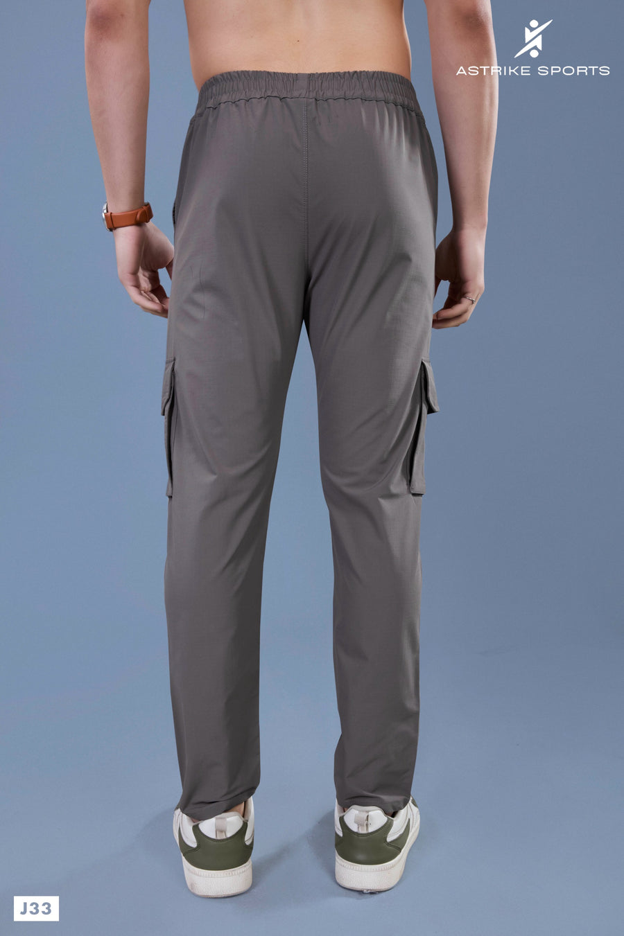 Men Solid Relax Fit Sports Cargo Trackpants at Wholesale Price J-33 | 8 Pcs Box