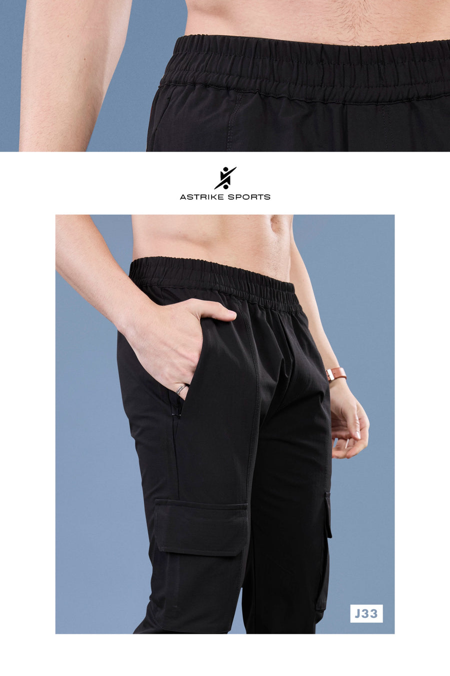 Men Solid Relax Fit Sports Cargo Trackpants at Wholesale Price J-33 | 8 Pcs Box
